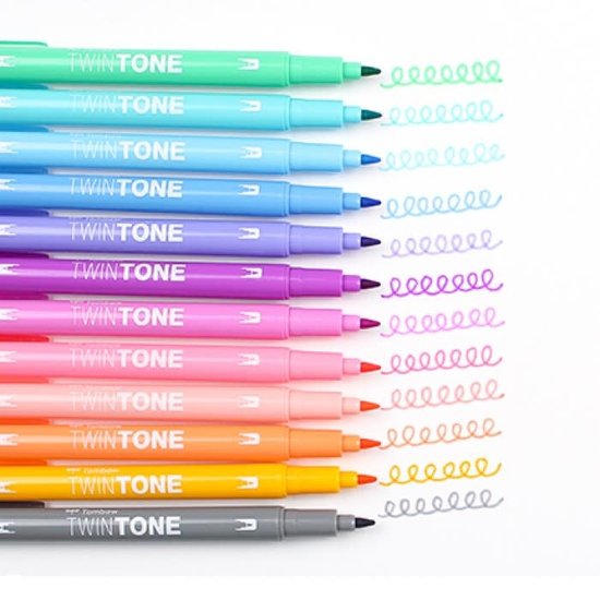 Tombow Tombow Marker TwinTone Pastels 12st