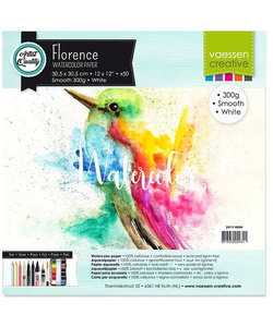 Florence Aquarel Papier Smooth 30,5x30,5cm 300g, White 50 pcs.