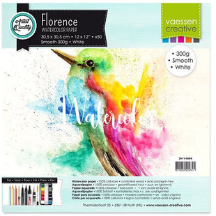 Florence Aquarel Papier Smooth 30,5x30,5cm 300g, White 50 pcs.