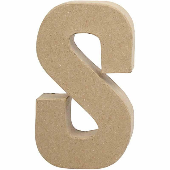 Creotime Papier Mache Letter S 2,5x11,8x20,5cm