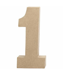 Papier Mache Cijfer 1 2,5x11,8x20,5cm