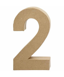 Papier Mache Cijfer 2 2,5x11,8x20,5cm