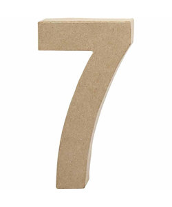 Papier Mache Cijfer 7 2,5x11,8x20,5cm