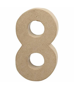 Papier Mache Cijfer 8 2,5x11,8x20,5cm