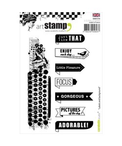 Carabelle art stamp Labels and background