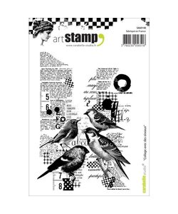 Carabelle Studio Stempel A6 Collage tekst met vogels