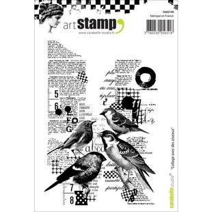 Carabelle Studio Stempel A6 Collage tekst met vogels