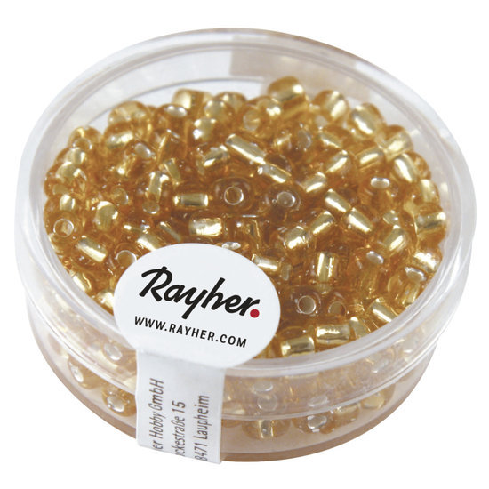 Rayher Rayher Rocailles Borduurkralen Zilveren Kern 4mm Goud 17g