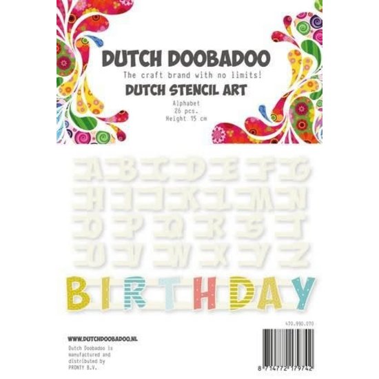 DDBD Dutch Doobadoo Snij Stencil Alfabet h:15cm
