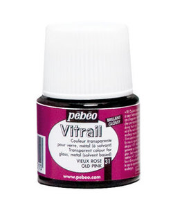 Pebeo Vitrail Glasverf Transparent 45ml Old Pink nr. 31