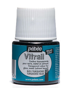 Pebeo Vitrail Glasverf Transparent 45ml Turquoise nr. 17