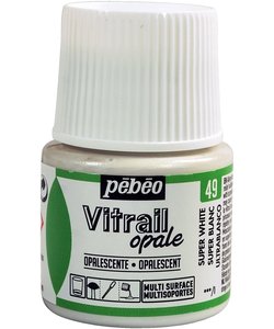 Pebeo Vitrail Glasverf Opale 45ml Super White nr. 49