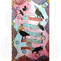 Dyan Reaveley Dylusions Rbb stamp Birds on a wire