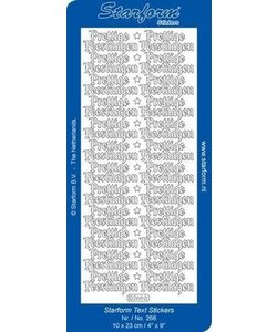 Starform Stickervel Prettige Feestdagen 10x23cm Zilver nr. 268
