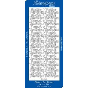Starform Stickervel Prettige Feestdagen 10x23cm Zilver nr. 268