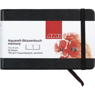 Ami Aquarel Schetsboek Memory 180g 9x14cm 28st