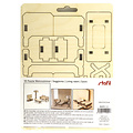 Stafil SpA Houten 3D Poppen huis Miniaturen Woonkamer 3,5x5x10cm
