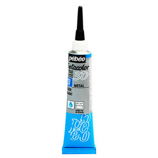 Pebeo Setacolor Textielverf 3D Liner 20ml Metallic Silver nr. 37