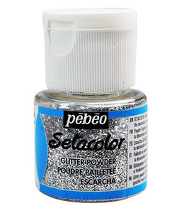 Pebeo Setacolor Glitter Powder Silver 10g