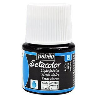 Pebeo Setacolor Textielverf Light Fabrics 45ml Black nr. 19