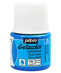 Pebeo Setacolor Textielverf Light Fabrics 45ml Fluor Blue nr. 35