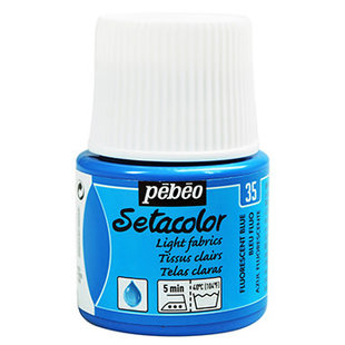 Pebeo Setacolor Textielverf Light Fabrics 45ml Fluor Blue nr. 35