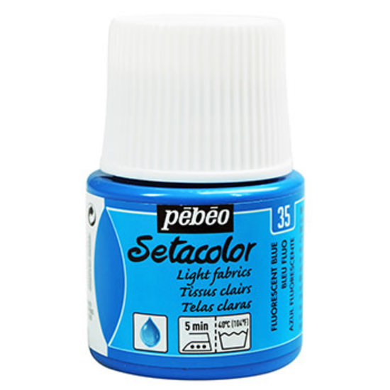Pebeo Pebeo Setacolor Textielverf Light Fabrics 45ml Fluor Blue nr. 35