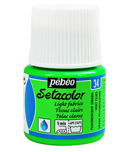 Pebeo Setacolor Textielverf Light Fabrics 45ml Fluor Green nr. 34