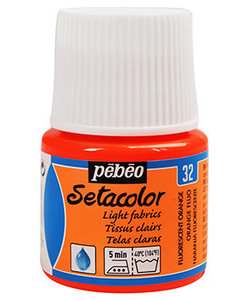 Pebeo Setacolor Textielverf Light Fabrics 45ml Fluor Orange nr. 32
