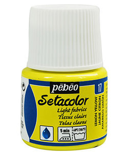 Pebeo Setacolor Textielverf Light Fabrics 45ml Lemon Yellow nr. 17