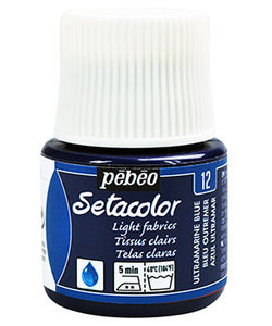 Pebeo Setacolor Textielverf Light Fabrics 45ml Ultramarine Blue nr. 12