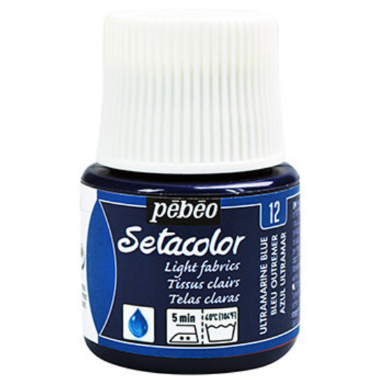 Pebeo Pebeo Setacolor Textielverf Light Fabrics 45ml Ultramarine Blue nr. 12