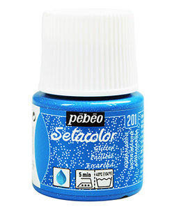 Pebeo Setacolor Textielverf Glitter Light Fabrics 45ml Aquamarine nr. 201