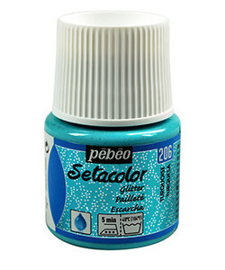 Pebeo Setacolor Textielverf Glitter Light Fabrics 45ml Turquoise nr. 206