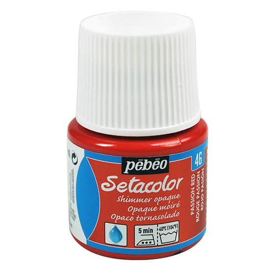 Pebeo Pebeo Setacolor Textielverf Opaque Shimmer 45ml Passion Red nr. 46