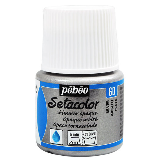 Pebeo Pebeo Setacolor Textielverf Opaque Shimmer 45ml Silver nr. 60