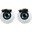 Creotime Grote ogen met wimpers, 12 mm., 6pc