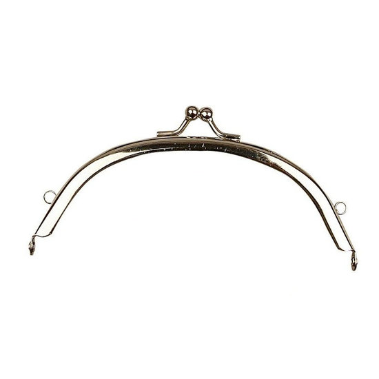 CREA Handtasbeugel 13 cm. zilverkleurig gebogen