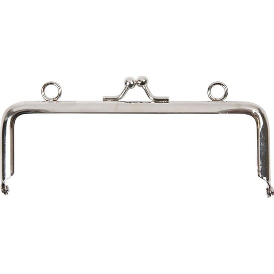 CREA Handtasbeugel 13 cm. zilverkleurig recht