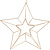 Creotime Hangende metalen ster afm. 34x30cm koper