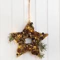 Creotime Hangende metalen ster afm. 34x30cm koper