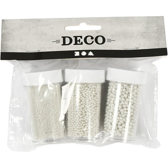 Creotime Mini Glasparels 0.6-0.8 + 1.5-2 + 3 mm Parelmoer