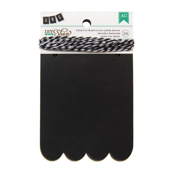 American Crafts Banners scallop chalkboard 24 stuks