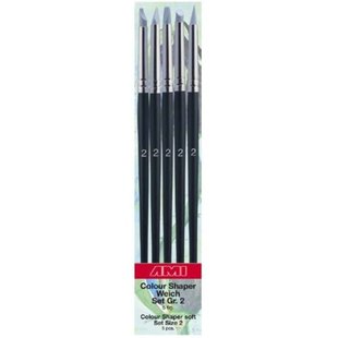 Rubberen Penselen set Colour shaper zacht no: 2  assorti 5 delig