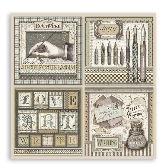 Stamperia Stamperia Paper 12x12'' Calligraphy Cards