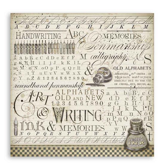 Stamperia Stamperia Paper 12x12'' Calligraphy Ink