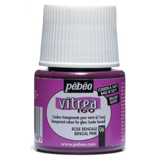 Pebeo Pebeo Vitrea 160 Glasverf Glossy 45ml Bengal Pink nr. 6