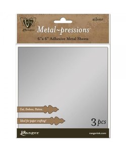 Ranger Vintaj Adhesive Metal Sheets Silver 3 pcs