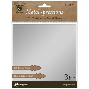 Ranger Vintaj Adhesive Metal Sheets Silver 3 pcs