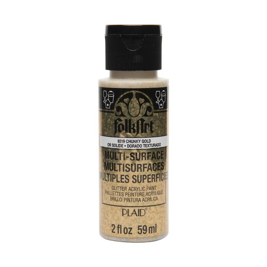 Plaid FolkArt Multi-Surface Glitter 59ml Chunky Gold